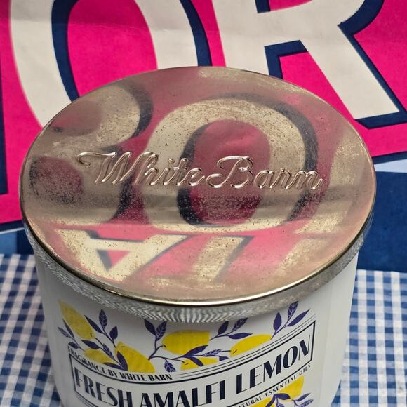 BBW Fresh Amalfi Lemon Large 3 Wick Candle Fragrance By White Barn Home Decor - Picture 2 of 3